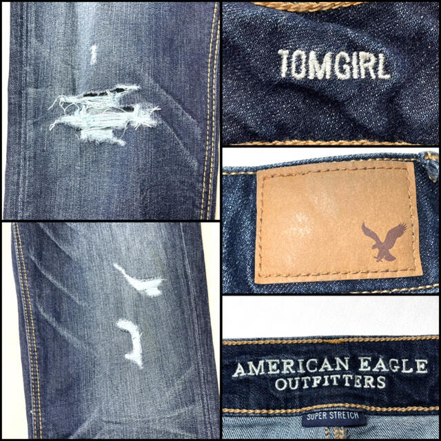 American Eagle(アメリカンイーグル)のアメリカンイーグル トムガール テーパードストレッチ US4 Mサイズ 78cm レディースのパンツ(デニム/ジーンズ)の商品写真