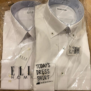 エル(ELLE)のブランド　メンズ　ビジネス　シャツ　白　2枚セット　ELLE 新品　未使用(シャツ)