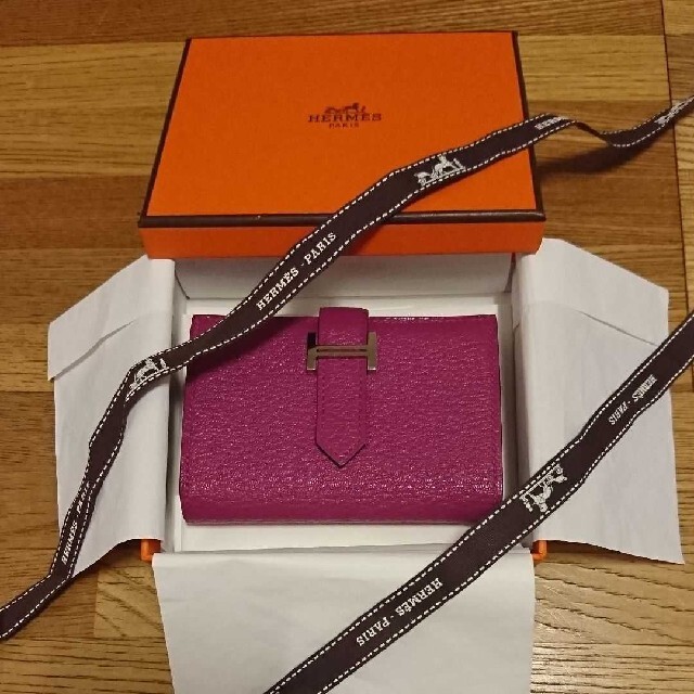 エルメス HERMES ベアン ミニ 財布 ローズパープル