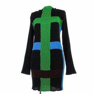 Begin掲載 激レア ISSEYMIYAKE プリーツワンピース 総柄 緑 グリーン