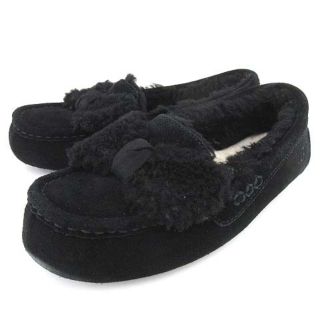 アグ(UGG)のアグ UGG アンスレー モカシン フラット シューズ 24cm ブラック(ローファー/革靴)