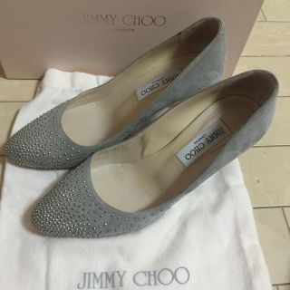 ジミーチュウ(JIMMY CHOO)のジミーチュウツイードグレーパンプス37(ハイヒール/パンプス)