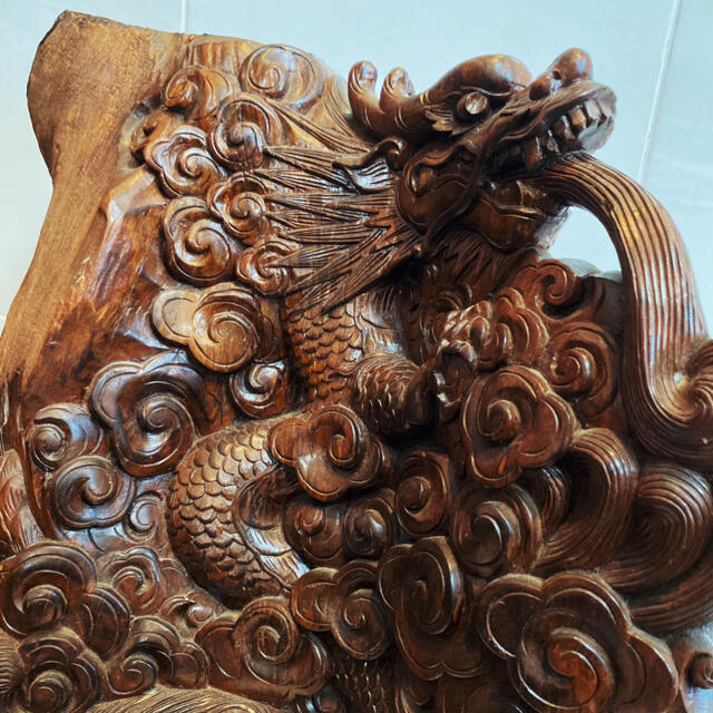 木製彫刻 龍の置物 龍神 開運 風水 木彫り龍 縁起物の通販 by 木製彫刻 龍の置物 龍神 開運 風水 木彫り龍 縁起物の通販 by