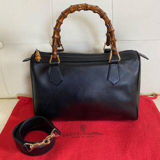 グッチ(Gucci)の極　美品　GUCCI オールド　グッチ　2way ショルダー　ハンド　バッグ　黒(ショルダーバッグ)