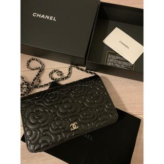 シャネル(CHANEL)の超激レア美品！CHANEL チェーンウォレットキャビアブラック(ウォレットチェーン)