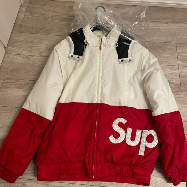 Supreme Sideline Logo Parka White M-