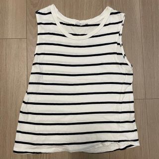 ザラ(ZARA)のZARA コットン　ボーダー ノースリーブ タンクトップ(Tシャツ(半袖/袖なし))