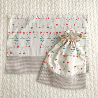 ランチョンマット&給食袋set♡ handmade(ランチボックス巾着)