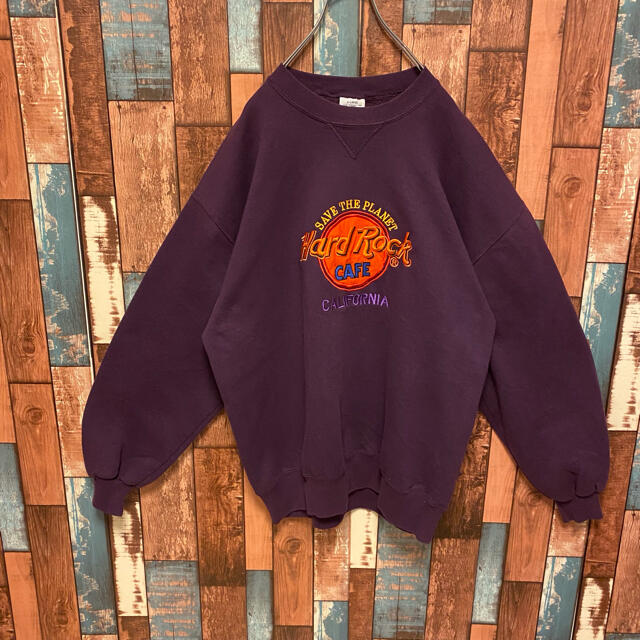 【USA製】ハードロックカフェ トレーナー大人気 刺繍ロゴ ビッグロゴ 1