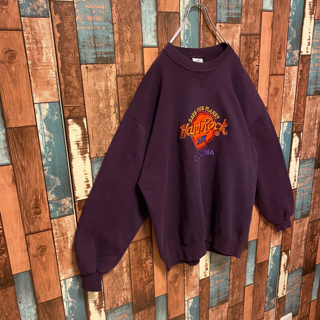 【USA製】ハードロックカフェ トレーナー大人気 刺繍ロゴ ビッグロゴ 2