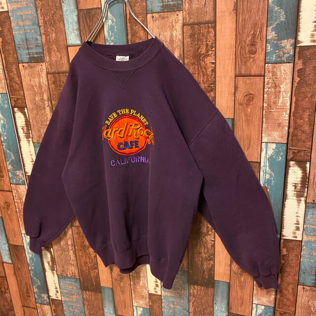 【USA製】ハードロックカフェ トレーナー大人気 刺繍ロゴ ビッグロゴ 3