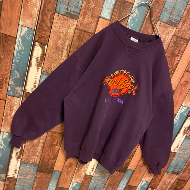【USA製】ハードロックカフェ トレーナー大人気 刺繍ロゴ ビッグロゴ 4