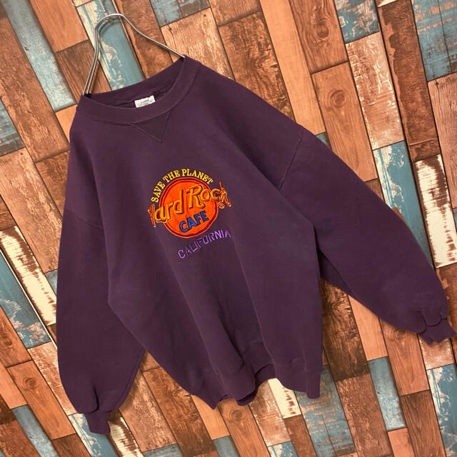 【USA製】ハードロックカフェ トレーナー大人気 刺繍ロゴ ビッグロゴ 5