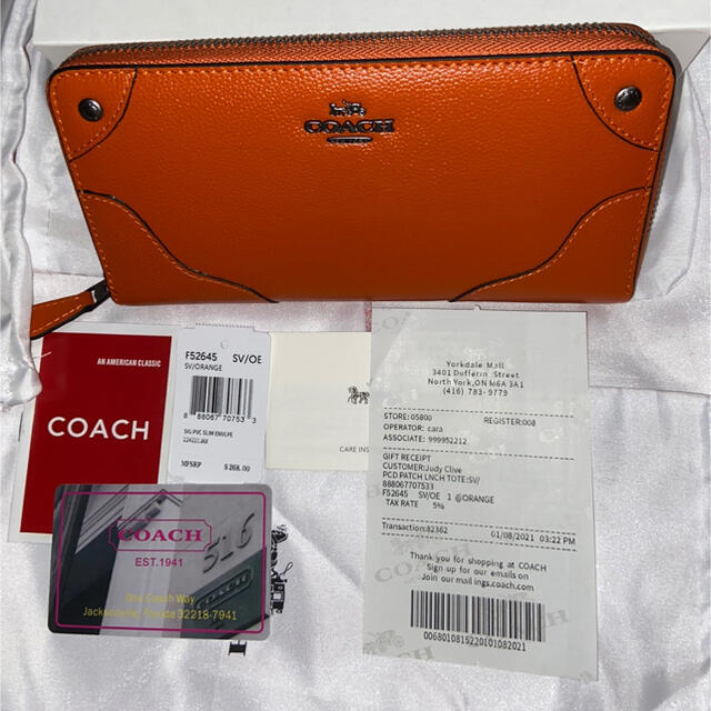 210g本体COACH カーディナルレッド長財布コーチ新品未使用カラフル長財布  コーチ