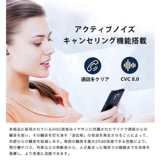 iPhone(アイフォーン)のbluetoothイヤホン ワイヤレス 5.1 Hi-Fi高音質　F9イヤホン白 スマホ/家電/カメラのオーディオ機器(ヘッドフォン/イヤフォン)の商品写真