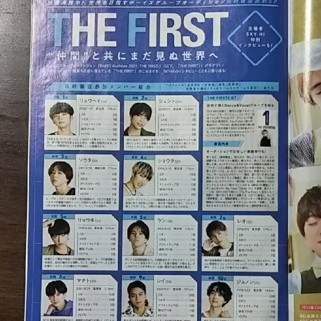 THE FIRST(ザファースト)のザ・テレビジョン関西版 2021年 8/20号 THE FIRST 切り抜き エンタメ/ホビーの雑誌(アート/エンタメ/ホビー)の商品写真