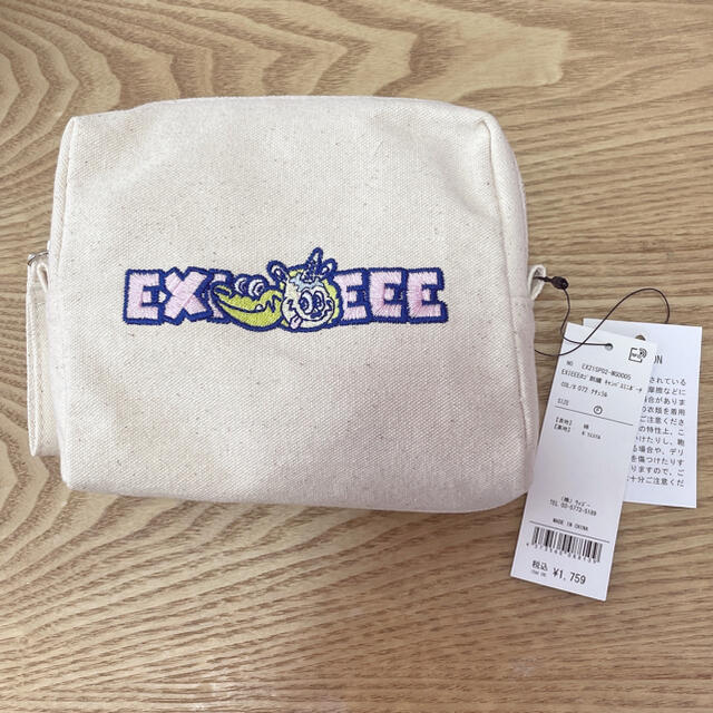 WEGO(ウィゴー)の【新品未使用】EXIEEE 刺繍キャンバスミニポーチ EXIT レディースのファッション小物(ポーチ)の商品写真