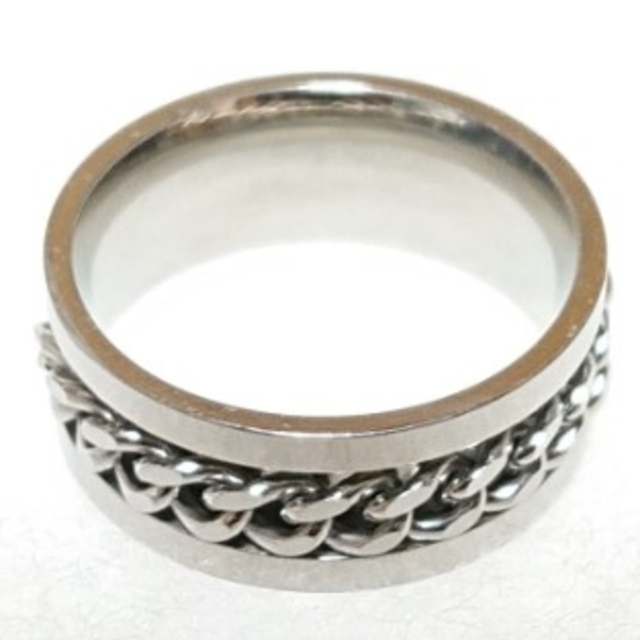 ｻｰｼﾞｶﾙｽﾃﾝﾚｽﾘﾝｸﾞ指輪 ｼﾙﾊﾞｰ ごつめ 太め喜平ﾁｪｰﾝ 13号 メンズのアクセサリー(リング(指輪))の商品写真