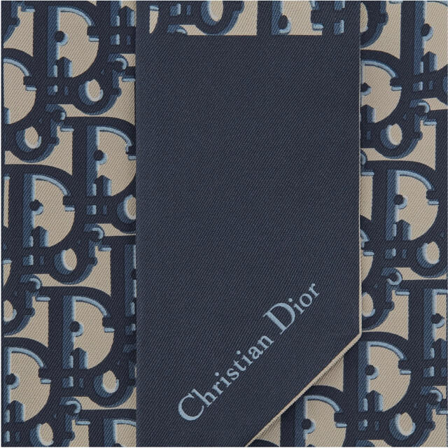Christian Dior(クリスチャンディオール)のDior ミッツァ スカーフ ディオール オブリーク シルクツイル NVY 新品 レディースのファッション小物(バンダナ/スカーフ)の商品写真