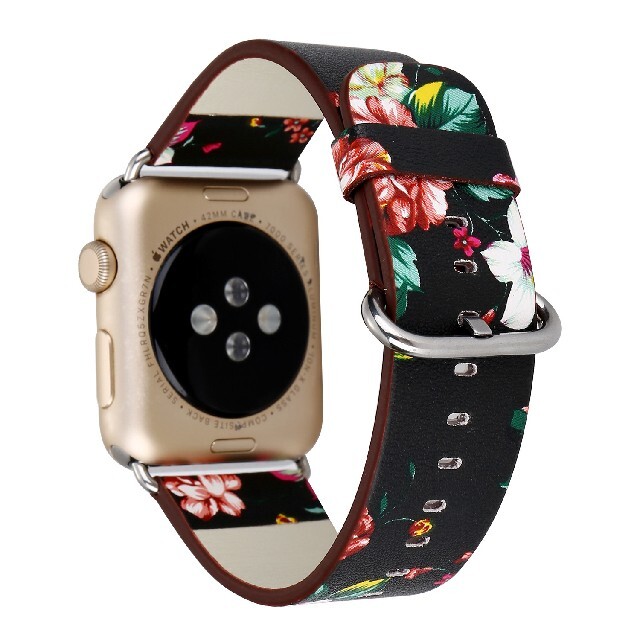 Apple watch 用 互換 バンド フラワー レザー 38mm 40mm レディースのファッション小物(腕時計)の商品写真