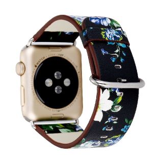 Apple watch 用 互換 バンド フラワー レザー 38mm 40mm(腕時計)