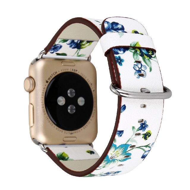 Apple watch 用 互換 バンド フラワー レザー 38mm 40mm レディースのファッション小物(腕時計)の商品写真