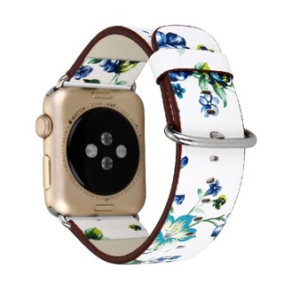 Apple watch 用 互換 バンド フラワー レザー 38mm 40mm(腕時計)
