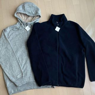 ユニクロ(UNIQLO)の（未使用）UNIQLO メンズL ボアパーカー、フリース2点セット(その他)