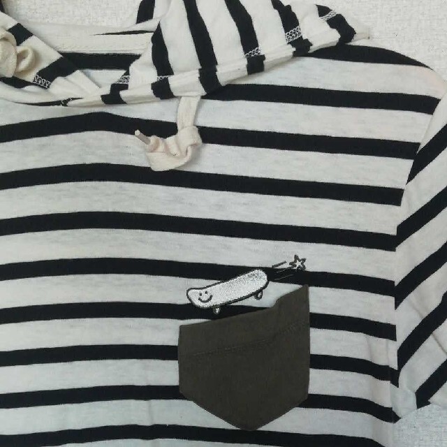Design Tshirts Store graniph(グラニフ)のグラニフボーダー フード付き半袖 T シャツ レディースのトップス(Tシャツ(半袖/袖なし))の商品写真