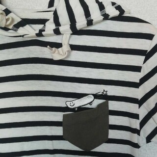 グラニフ(Design Tshirts Store graniph)のグラニフボーダー フード付き半袖 T シャツ(Tシャツ(半袖/袖なし))