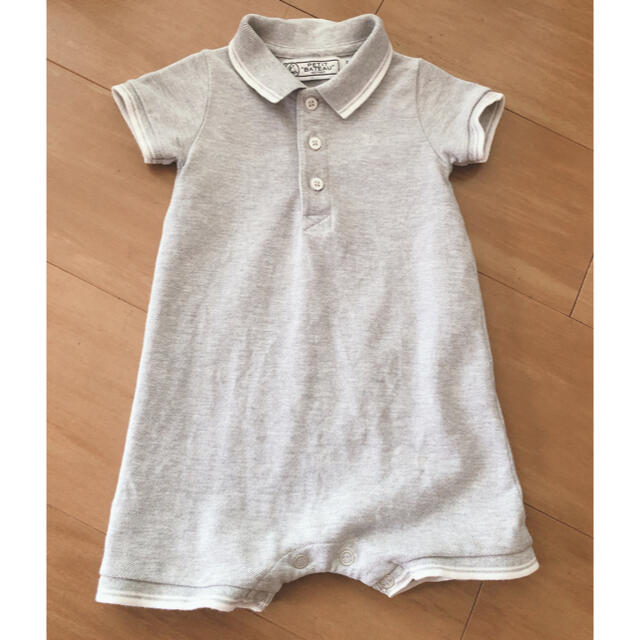 PETIT BATEAU(プチバトー)の[PETIT BATEAU]ポロシャツロンパース　12m キッズ/ベビー/マタニティのベビー服(~85cm)(ロンパース)の商品写真