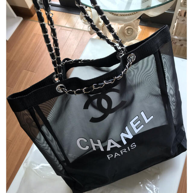 CHANEL ノベルティメッシュバッグ トート ブラック - トートバッグ