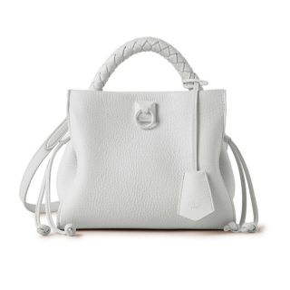 マルベリー(Mulberry)の美品　保存袋付　マルベリー  スモールアイリス　ホワイト(ハンドバッグ)