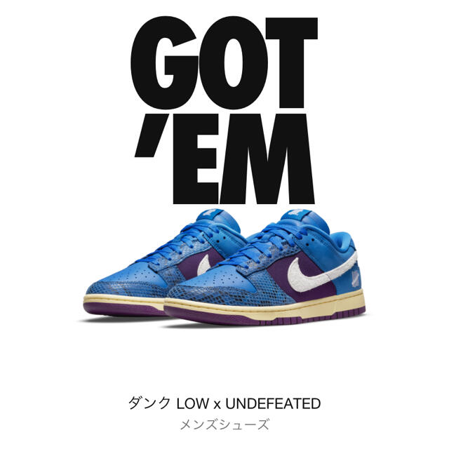 【26.5cm】NIKE ダンクLOW × UNDEFEATEDのサムネイル