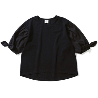 デビロック(DEVILOCK)のデビロック　袖口リボン7分袖Tシャツ　ブラック　110(Tシャツ/カットソー)