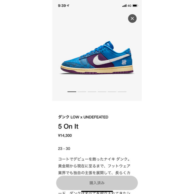 NIKE(ナイキ)のUNDEFEATED × Nike Dunk Low SP  26cm メンズの靴/シューズ(スニーカー)の商品写真