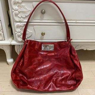 セリーヌ(celine)の値下げ！難あり　セリーヌ　トートバック　レッド　エナメル(トートバッグ)