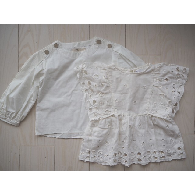 ZARA KIDS(ザラキッズ)のホワイトのブラウスセット キッズ/ベビー/マタニティのキッズ服女の子用(90cm~)(ブラウス)の商品写真