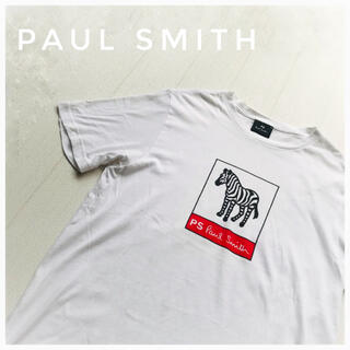PS paul smith ポール・スミス　シマウマプリントTシャツ　デカロゴ