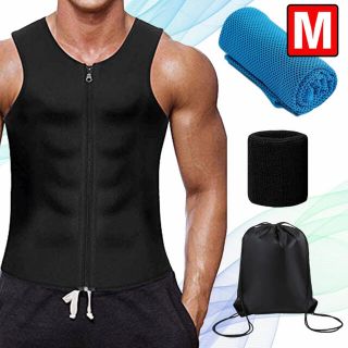 【M】サウナスーツ メンズ ４点セット トレーニングウェア ダイエット(トレーニング用品)