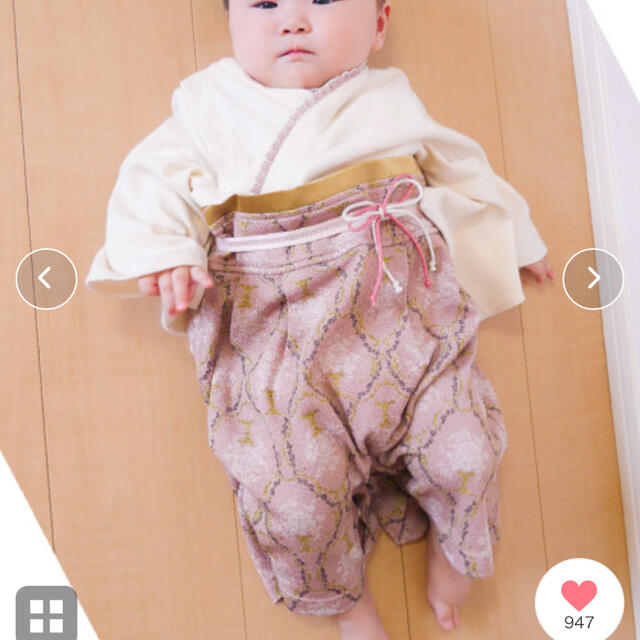 ベビー　袴　着物　ロンパース キッズ/ベビー/マタニティのベビー服(~85cm)(和服/着物)の商品写真