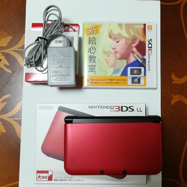 3DS LL レッドxブラック　+　新絵心教室