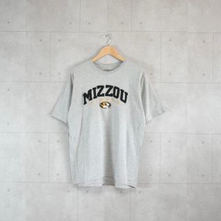 リーボック(Reebok)のMIZZOU 刺繍ロゴ　グレー　Tシャツ　オーバーサイズ　トラ　ワンポイント(Tシャツ/カットソー(半袖/袖なし))