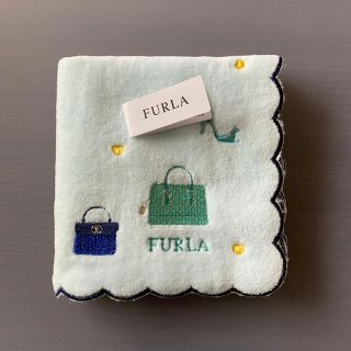 フルラ(Furla)のFURLA タオルハンカチ　ブルー　未使用(ハンカチ)