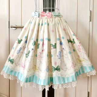 アンジェリックプリティー(Angelic Pretty)の★Angelic Pretty★リリカルバニー柄パステルスカート(生成)(ひざ丈スカート)