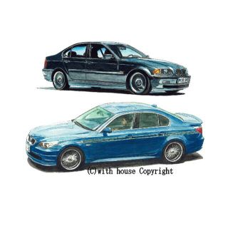 GC-1685 BMW ALPINA C2/B5限定版画サイン額装作家平右ヱ門