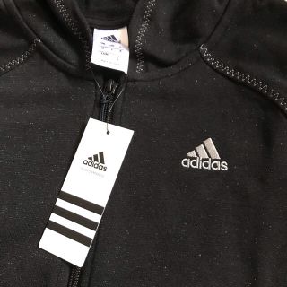 アディダス(adidas)のadidas/アディダス　ラメ入りパーカー　ブラック(パーカー)