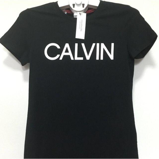 カルバンクライン(Calvin Klein)の新品　Calvin Klein レディース　シルバーロゴ　Tシャツ(Tシャツ(半袖/袖なし))