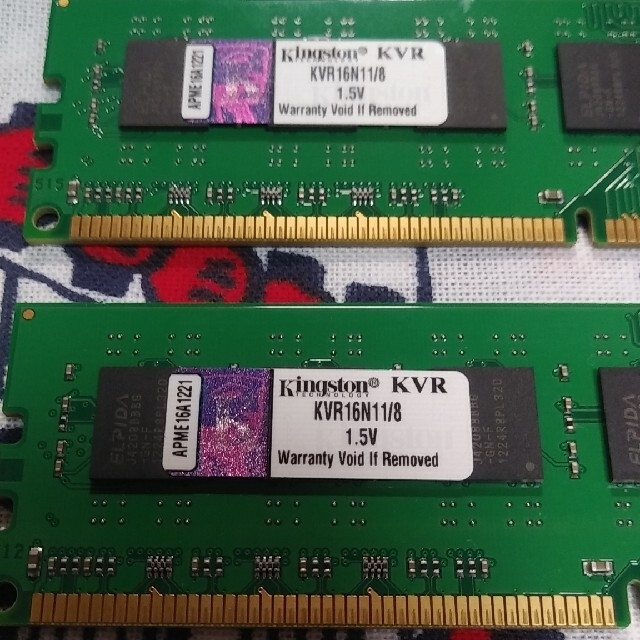 デスクトップPC用 メモリ 8GB x2個 KVR16N11/8 1.5V 2