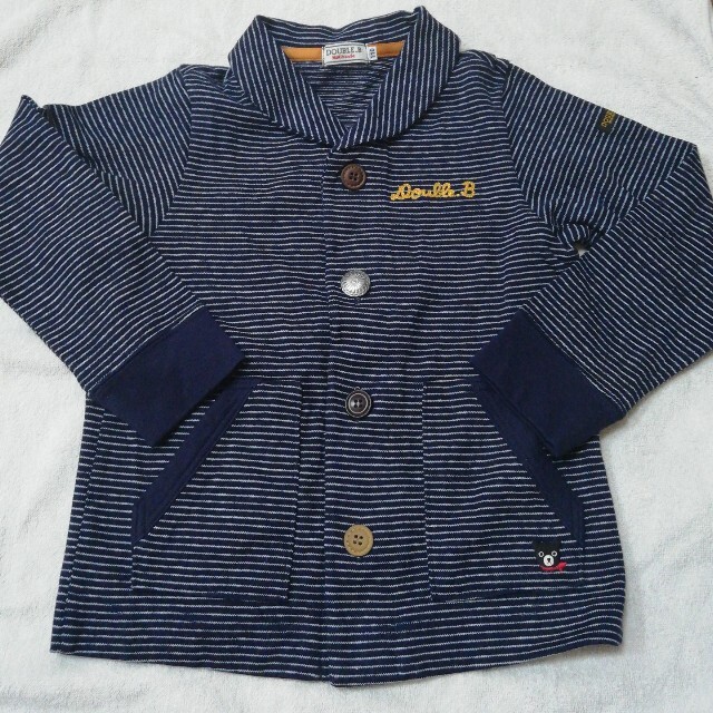 DOUBLE.B(ダブルビー)の新品　DOUBLE.B ネイビーボーダーカーディガン110cm キッズ/ベビー/マタニティのキッズ服男の子用(90cm~)(カーディガン)の商品写真